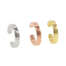 Stud Earrings 925 Sterling Silver Simple Circle Cuff Plain High Polished Women Girl No Pierced Three Colour Stack Earring