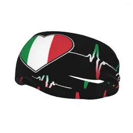 Berets Custom Italian Heartbeat Italy Flag Sports Headbands For Women Men Stretchy Moisture Wicking Exercise Sweatbands