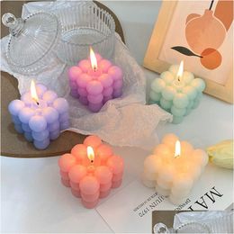 Doftljus ljus Set privat etikett Magic Cube Soy Wax Bubble Shaped Aromatherapy Home doft Drop Delivery Garden Decor Dh1yr