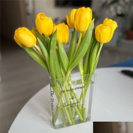 Vases Acrylic Book Vase Transparent Nordic Style Flower Plants Home Decoration Aesthetic Room Decor Hydroponic Desktop Ornament Drop Dhjae