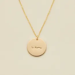 Pendant Necklaces Fashion Customized I Am Engraved Necklace Women Personalized Letter Gifts Drop