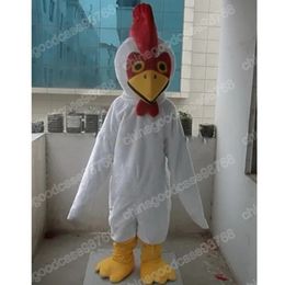 Performance White Rooster Mascot Costume Top Quality Christmas Halloween Fancy Party Dress Cartoon Character Outfit Suit Carnival Unisex Outfit