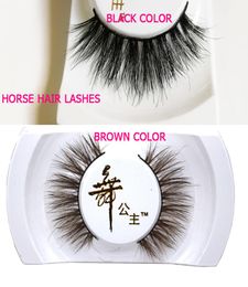 Horse Hair Lashes Women Lady brown Real Horse Hair Thick Long Fake Eye Lashes winged False Eyelashes Thick short to long hair eyel5792992