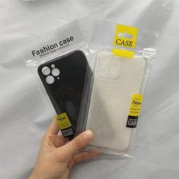 OPP Cell Phone Fashion Case Packaging Bags Retail Packages Pouch Self Adhesive Seal For iPhone 15 14 13 12 11 Samsung Mobile Cases Hang Hole Pouches 10.5*17.5+3.5+3cm