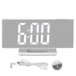 Wall Clocks Projection Alarm Clock White Easy Operation 240mAh Battery LED Digital Efficient Large Display For Bedroom