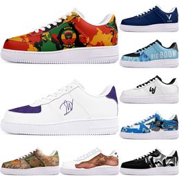 DIY shoes winter fashionable lovely autumn mens Leisure shoes one for men women platform casual sneakers Classic White Black cartoon graffiti trainers sports 35292