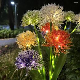 Simulation Plant Five-Head Green Onion Ground Plug-In Lamp Outdoor Decorative Solar Dandelion Garden Ornamental