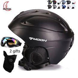 Ski Helmets MOON Ski Helmet Integrally-molded Skiing Helmet For Adult and Kids Snow Helmet Safety Skateboard Ski Snowboard Helmet 231030