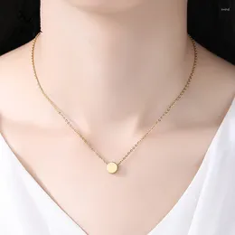 Pendant Necklaces LOVR 2023 Fashion Simple Small Round Necklace For Women Romantic Elegant Rose Gold Silver Colour Jewellery