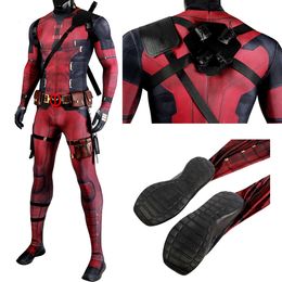 Cosplay Adult Men Carnival Halloween Costume Movie DP Pool Boy Cosplay Outfit Red Suit With Accessories