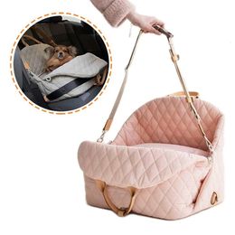 Cat s Crates Houses Dog Handbag Luxury Car Seat Pet Summer Outdoor Travel Bed For Small Cat Portable Washable Puppy Tote Bags with Seat Belt 231030