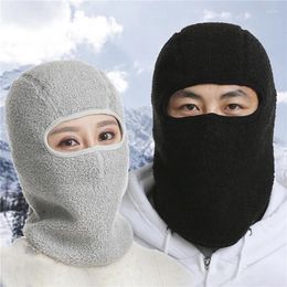 Berets Winter Men Women Warm Hat Full Face Mask Cover Neck Guard Scarf Plus Velvet Windproof Breathable