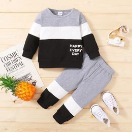 Clothing Sets Toddler Baby Boy Suit 0 2 Years Clothes Set Long Sleeve Top Pant Fashion Outfit Autumn Sportswear 2PCS 231030