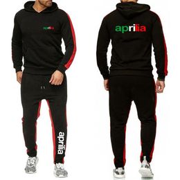 Men's Tracksuits Brand Motorcycle Aprilia Men Print Set Harajuku Zipper Hooded Jackets Sport Suits College Male Hoodies Casua239s