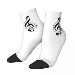 Men's Socks Music Note Short Unique Casual Breatheable Adult Ankle