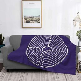 Blankets Sacred Geometry Symbol Chartres Labyrinth Throw Blanket For Home Decor Decorative Micro Flannel Gifts Friend