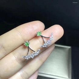 Dangle Earrings Fashion Elegant Parachute Blossom Natural Tsavorite Drop Green Garnet S925 Silver Girl Party Jewelry