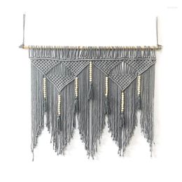 Decorative Figurines Macrame Wall Hanging Handwoven Bohemian Cotton Rope Boho Tapestry Home Decor Grey
