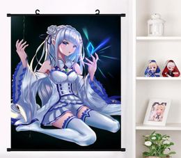 Paintings Anime Rezero Kara Hajimeru Isekai Seikatsu Beatrice Emilia Wall Scroll Mural Poster Hanging Home Decor Collection63613156555851