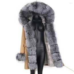 Women's Fur 2023 Fashion Faux Coat Winter Jacket Women Long Parka Collar Hood Thick Liner Coats Size S-4L