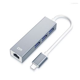 Type C To 3 Port USB3.0 High Speed HUB With 1000mbps Ethernet CHB013 Support 1TB HDD Transfer Up 300mb/s