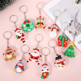 Santa PVC soft plastic doll snowman key chain hanging holiday gift key chain luxury men and women designers