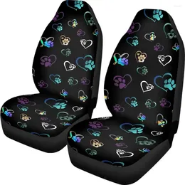 Car Seat Covers Colourful Dog Design Front Cover Set 2 Pcs Universal Auto Bucket Saddle Blanket Stretchy