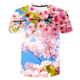 Men's T-Shirts T-shirt 2021 Summer Flower Floral 3D Printing Printed Fashion Street Trend All-match Style237h