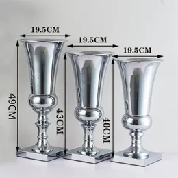 Vases Large Luxury Stunning Silver Iron Flower Vase Urn Wedding Table Centrepiece