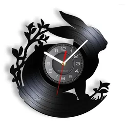 Wall Clocks Silhouette Clock Woodland Animal Nursery Art Baby Room Record Decorative Gift For Kids