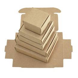 Gift Wrap 50Pcs Kraft Paper Foldable Box for Wedding Gift Soap Craft Household Chocolate Jewelry DIY Packaging Recyclable Pack 231030