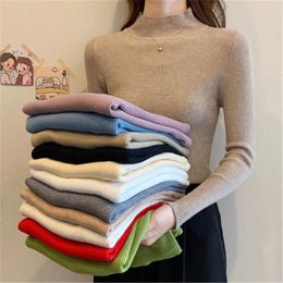 Women's Sweaters Autumn Winter Thick Sweater Women Knitted Pullover Long Sleeve Turtleneck Slim Jumper Soft Warm Pull Femme Tops Girls