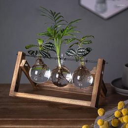 Vases Table Glass Small Vase Ornaments Household Design Sense Living Room Decoration Light Luxury Green Plants