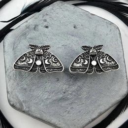 Hoop Earrings Beautiful Retro Style Moth Sun And Moon Carved Pattern Jewelry Brother Ladies Small Set