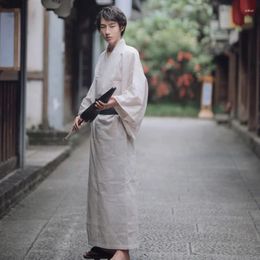 Ethnic Clothing Japanese Kimono Traditional Samurai Costume Asian Clothes Haori Obi Yukata Men Japones Karate FF2407