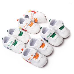 First Walkers 2023 Born Baby Shoes Boy Girl Sport Soft Rubber Sole PU Leather Walker White Casual Mesh Sneakers