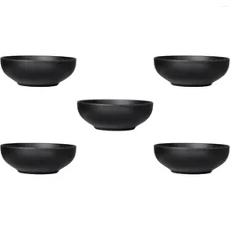 Dinnerware Sets 5 Pieces Melamine Tableware Black Bowl Serving Utensils Soup Japanese Style Ramen