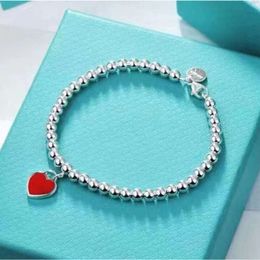 Chains Luxury Women's Bracelets Bangle Tiff Designer Love Heart-shaped Enamel Pendant Hand Chain Female Tiffanjewelry S925 Silver Girl Handchains Bracelet 94ex