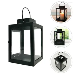 Candle Holders Lantern Vintage Decor Home Creative Candleholder Retro Style Stand Base Pendant Wind Lamp Wrought Iron Decorative