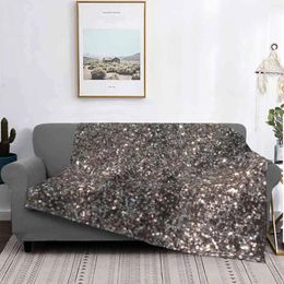 Blankets Silver Glitter #1 #Decor #Art Air Conditioning Blanket Soft Throw Color Pattern Abstract Black Background