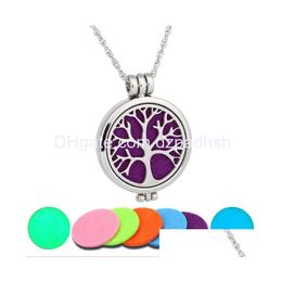 Aromatherapy 8 Styles Essential Oil Diffuser Necklace Magnet Close Locket Pendant With 5Pads And Chains Necklaces Jewellery Drop Deliv Dha73