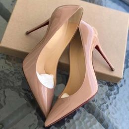 Super quality Sexy Women dress shoes soles pumps lady fashion Heels Low-heels Suede/Patent genuine Leathers Pointed Toe Pump Wedding leather heel