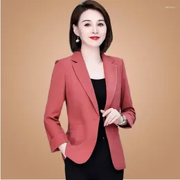 Women's Suits Women Spring Autumn High-end Suit And Short Coats 2023 Female Fashion Mother Temperament Casual Professional Pink Small