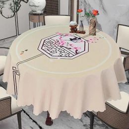 Table Cloth Chinese Wind Circle Round Oil Waterproof And _Kng208