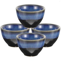 Copos de vinho 4pcs copo de cerâmica estilo japonês tradicional tigela de chá de água tratamento gradiente cor suprimentos para cozinha doméstica