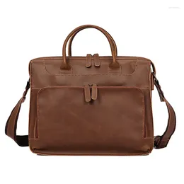 Briefcases Brand Men Genuine Leather Handbags Large 15" Laptop Bags Casual Messenger Bag Business Men's Travel
