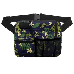 Waist Bags Polynesia Frangipani Pattern Woman Staff Work Pocket Operating Room Satchel Tool Storage Bag Large Capacity Mezzanine Pack