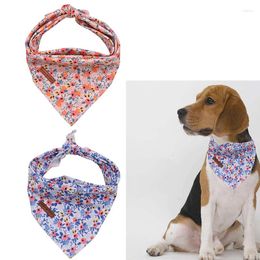 Dog Apparel 2 Pcs Unique Style Paws Cat Bandana Accesseries Pet Product Gift For Bandage Collar Flower Blue Pink