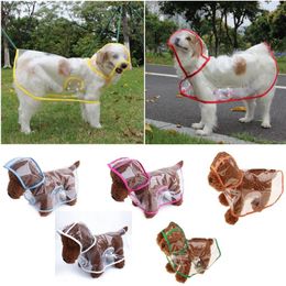 Dog Apparel Fashion Colored Edges Clothes Large Transparent Raincoat Waterproof Snap Design Rain-wear For Small Medium Dogs Pet Costumes