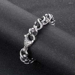 Link Bracelets HAOYI Bold Charm Bracelet Stainless Steel Retro Men's Skeleton Twisted Chain Party Jewellery Gift Skull